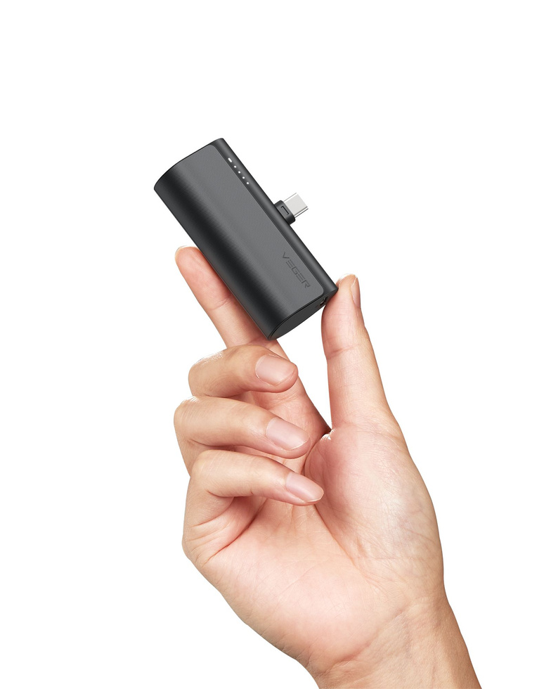 Bateria zewnętrzna (Powerbank) VEGER PlugOn - 5000mAh z wbudowanym złączem Typ C PD 20W (W0556P)