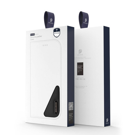 Dux Ducis Hivo echt Leder booktype case schutzhülle aufklappbare hülle für iPhone 14 Pro Max schwarz