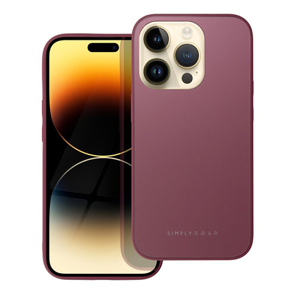 Futerał Roar Matte Glass Case - do iPhone 14 Pro bordowy