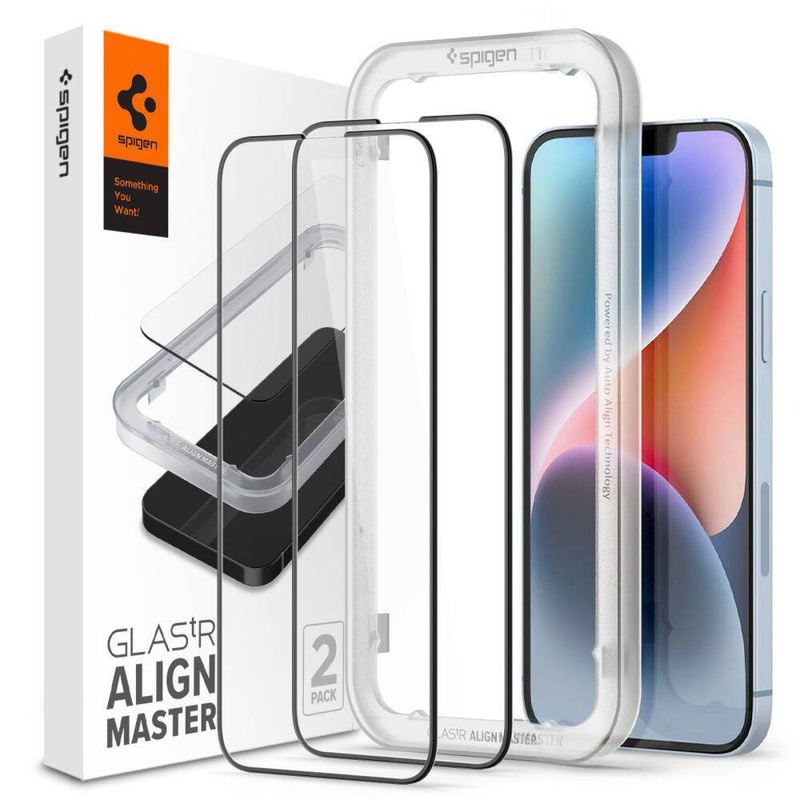 Spigen szkło hartowane ALM Glass FC 2-pack do iPhone 13 / 13 Pro czarne