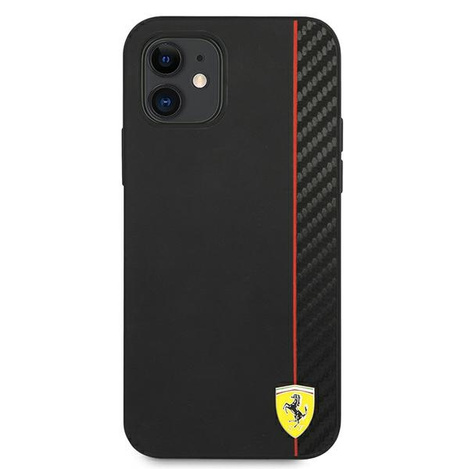 Ferrari FESAXHCP12SBK iPhone 12 mini 5,4" czarny/black hardcase On Track Carbon Stripe