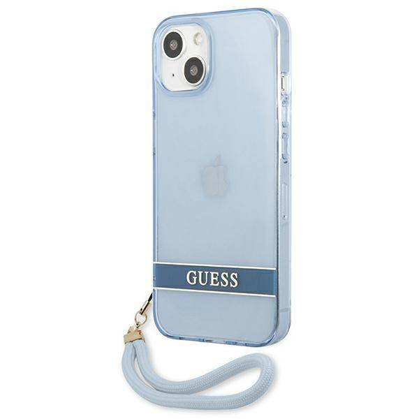 Schutzhülle IPHONE 13 MINI Guess Hardcase Translucent Stap (GUHCP13SHTSGSB) blau