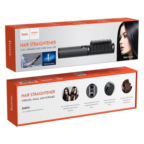 Lokówko - prostownica do włosów 2w1 Hoco DAR34 szara