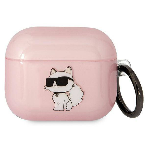 Original Handyhülle APPLE AIRPODS 3 Karl Lagerfeld Ikonik Choupette (KLA3HNCHTCP) rosa
