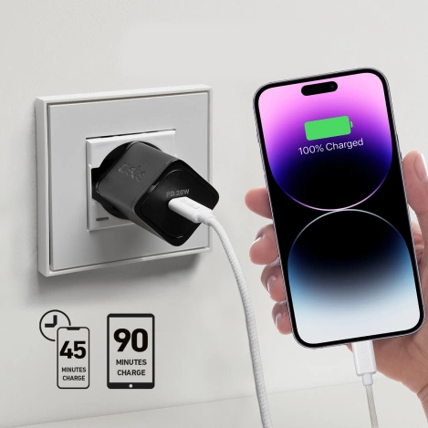 Ładowarka sieciowa SBS TETRGAN1C20K 20W GaN USB-C z Power Delivery - czarna