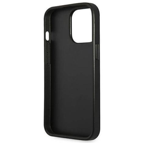 Original Case IPHONE 13 PRO MAX Guess Hardcase Saffianotriangle Logo (GUHCP13XPSATLG) silver