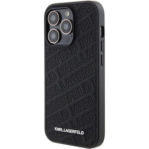Karl Lagerfeld Quilted K Pattern case for iPhone 15 Pro - black