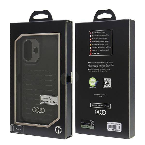Audi nakładka Synthetic Leather MagSafe do iPhone 16 6.1" czarna