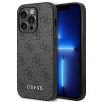 Guess GUHCP14LG4GFGR iPhone 14 Pro 6.1 "gray / gray hard case 4G Metal Gold Logo