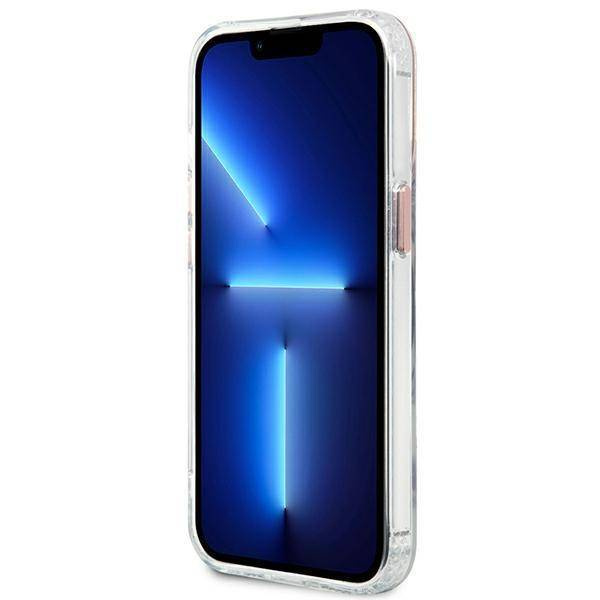 Oryginalne Etui IPHONE 13 PRO Guess Hard Case Metal Outline Magsafe (GUHMP13LHTRMP) różowe