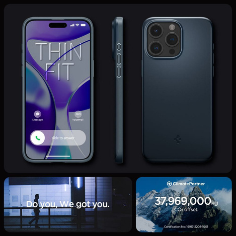 Spigen Thin Fit, metal slate - iPhone 15 Pro Max