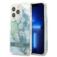Guess GUHCP13XLFLSN iPhone 13 Pro Max 6.7 "grün / grünes Hardcase Flower Liquid Glitter