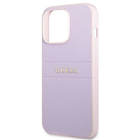 Guess GUHCP13LPSASBPU iPhone 13 Pro / 13 6,1" purpurowy/purple Saffiano Hot Stamp & Metal Logo