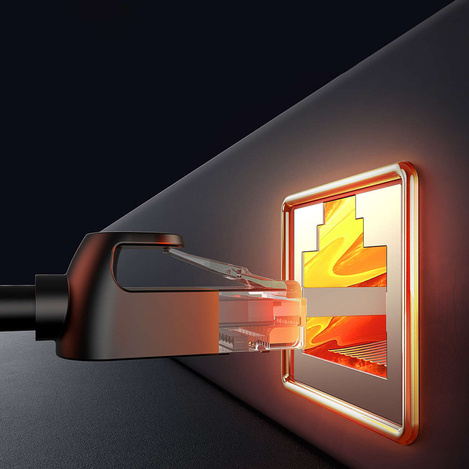 Złączka sieciowa łącznik kabli Ethernet RJ-45 Baseus AirJoy Series 2 szt. - czarna