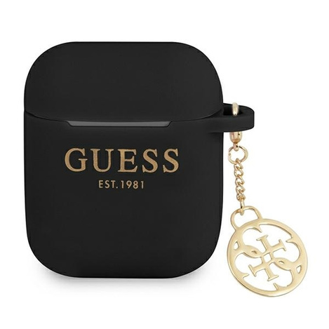 Guess  GUA2LSC4EK AirPods 1/2 cover czarny/black Silicone Charm Collection