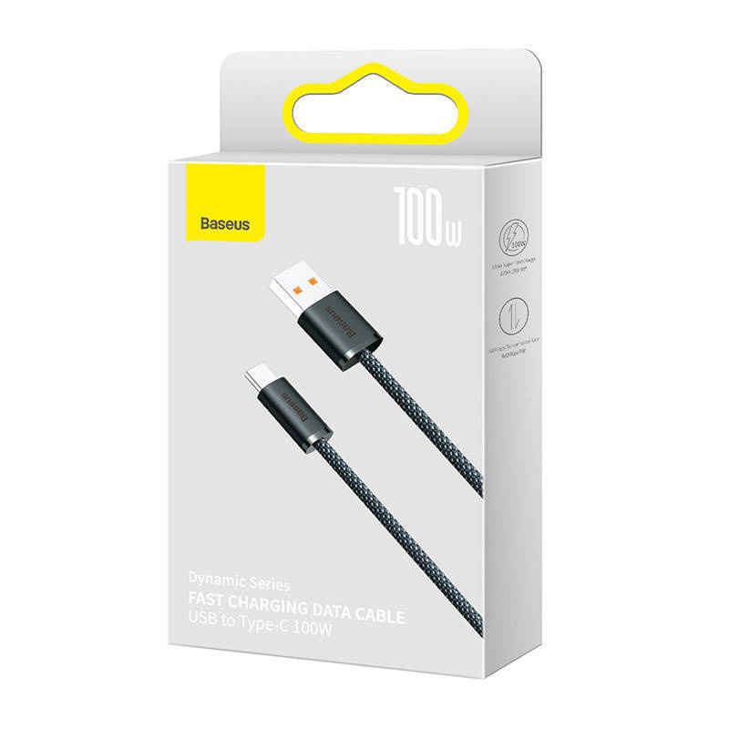 Cable USB to USB-C Baseus Dynamic Series, 100W, 1m (grey)