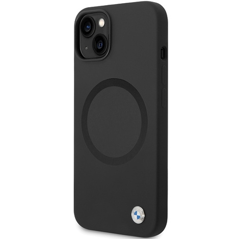 Original Handyhülle IPHONE 14 BMW Signature Liquid Silicone MagSafe (BMHMP14SSILBK2) schwarz