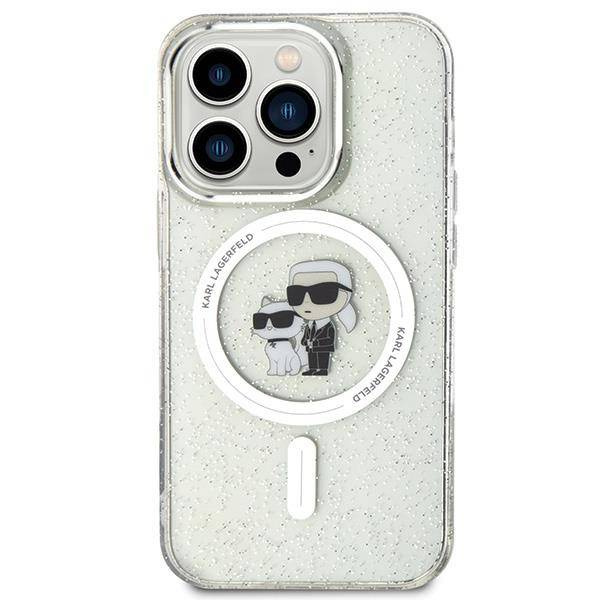 Karl Lagerfeld Karl&Choupette Glitter MagSafe case for iPhone 15 Pro - transparent