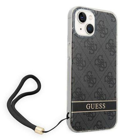 Oryginalne Etui IPHONE 14 PLUS Guess Hardcase 4G Print Strap (GUOHCP14MH4STK) czarne