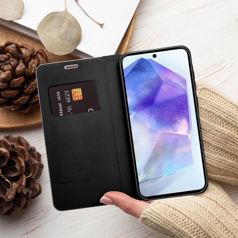 Kabura LUNA Book Carbon do SAMSUNG A10 czarny