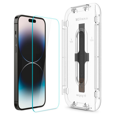 GEHÄRTETES GLAS Spigen GLAS.TR „EZ FIT“ 2ER-PACK IPHONE 14 PRO KLAR