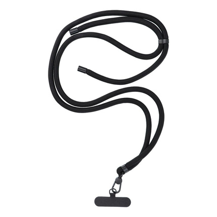 Zawieszka SWING (8mm) do telefonu z regulacją długości / długość sznura 165cm (max 82,5cm w pętli) / na ramię lub szyję - czarny