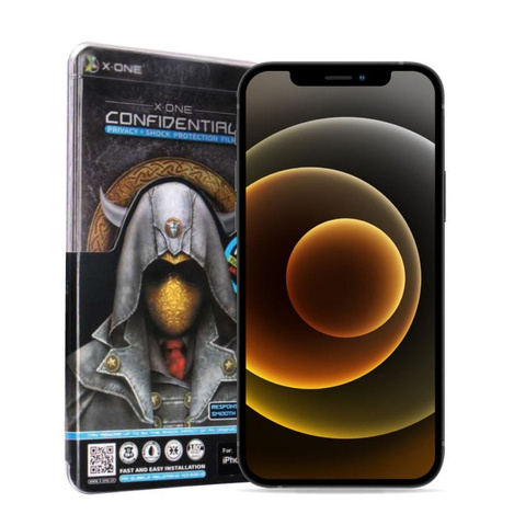 Szkło hartowane X-ONE Full Cover Extra Strong Privacy - do iPhone 13/13 Pro/14 6,1" (full glue) czarny