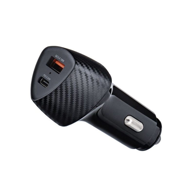 FORCELL CARBON ładowarka samochodowa Typ C 3.0 PD20W + USB QC3.0 18W 5A CC50-1A1C czarna (Total 38W)