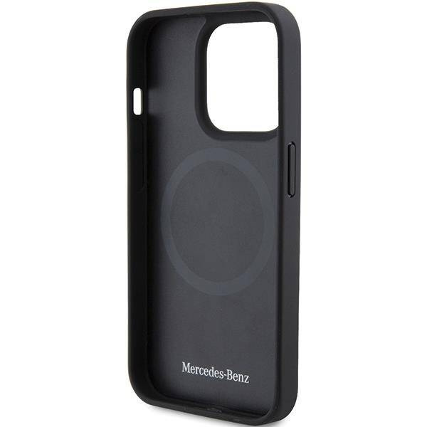 Etui Mercedes Smooth Leather MagSafe do iPhone 15 Pro - czarne