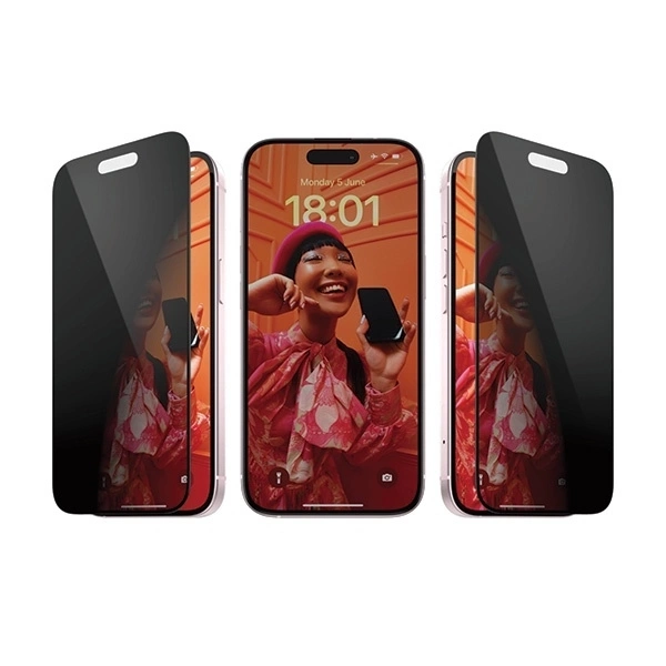 PanzerGlass Privacy Bundle 3in1 transparente Hülle + Sichtschutzglas + Kameraschutz für iPhone 15 Plus