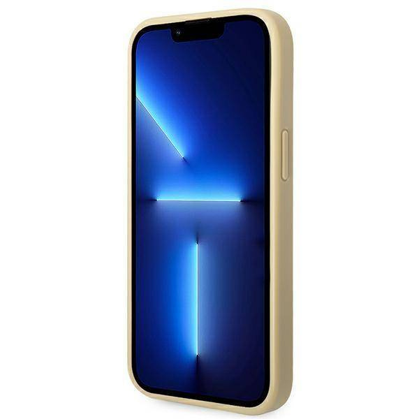 Guess GUHCP14MHGGSHD iPhone 14 Plus 6,7 &quot;Gold / Gold Hartschalenetui Glitter Script