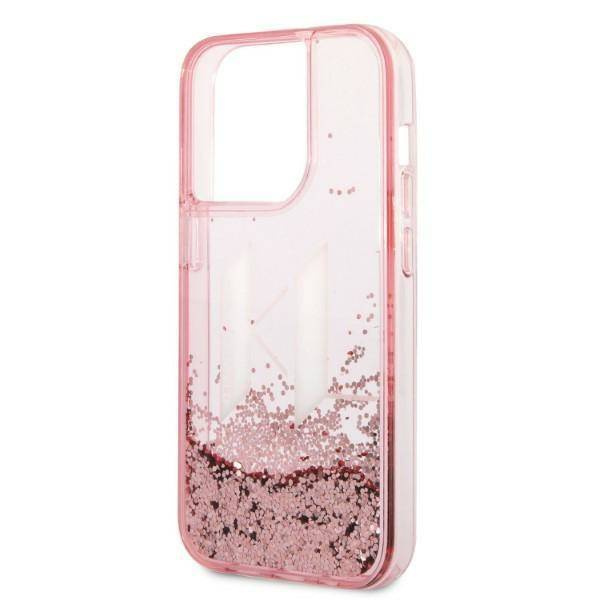 Karl Lagerfeld Liquid Glitter Big Logo Case - Etui iPhone 14 Pro (różowy)