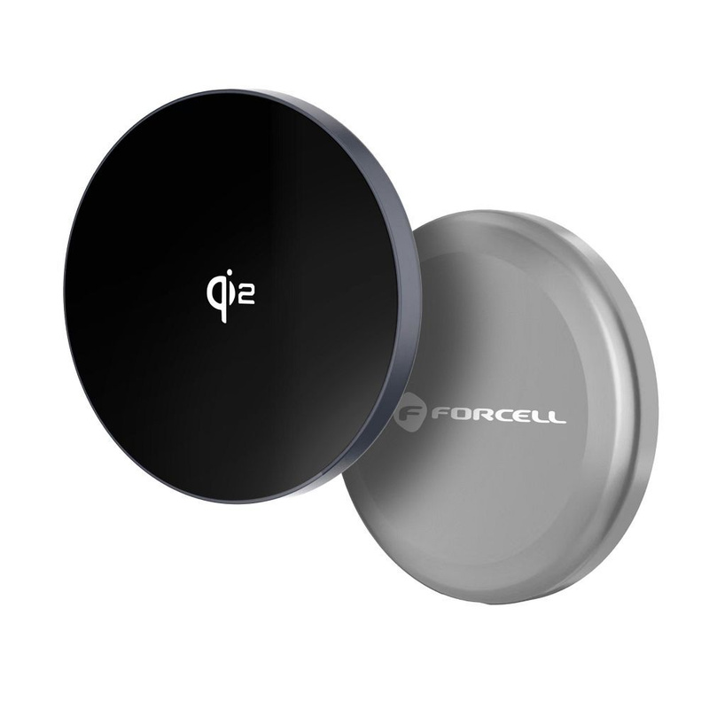 FORCELL F-ENERGY Smart Charge Qi2 15W ładowarka indukcyjna z odpinanym kablem 150cm kompatybilna z MagSafe srebrny