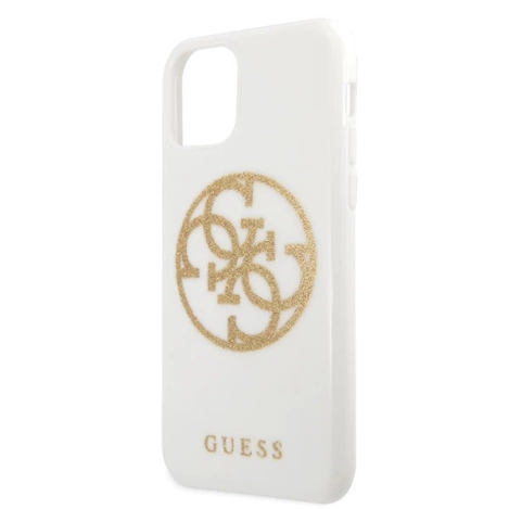 Etui Guess GUHCN65TPUWHGLG iPhone 11 Pro Max biały/white hard case Glitter 4G Circle Logo