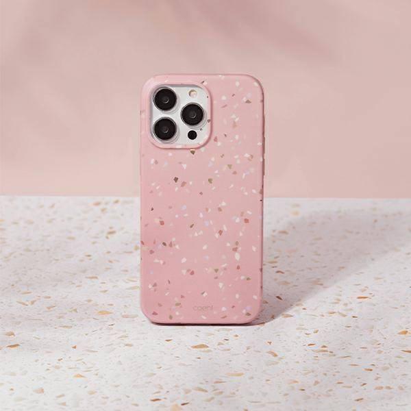UNIQ etui Coehl Terrazzo iPhone 14 Pro Max 6,7" różowy/coral pink