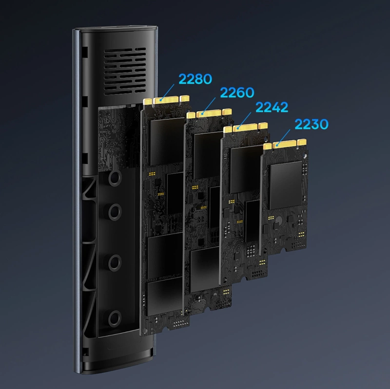 Baseus FlyJoy M.2 NVMe 10 Gb/s SSD-Schacht – Grau