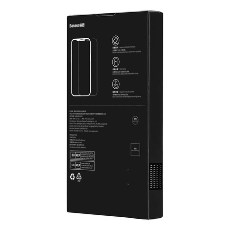Baseus szkło hartowane do iPhone 14 Pro Max na cały ekran z filtrem Anti Blue Light i osłoną na głośnik 0.3mm + ramka montażowa