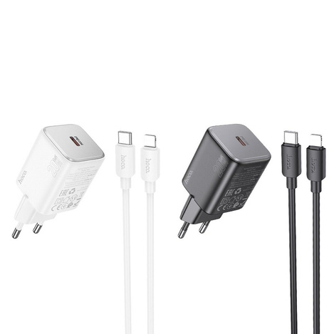 HOCO ładowarka sieciowa Typ C + kabel Typ C do Lightning QC PD 20W N40 czarna