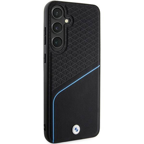 Etui BMW Signature Leather Textured & Line MagSafe na Samsung Galaxy S24+ - czarne
