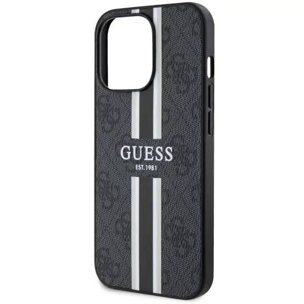 Guess GUHMP13XP4RPSK iPhone 13 Pro Max 6,7&quot; schwarz/schwarzes Hardcase 4G bedruckte Streifen MagSafe