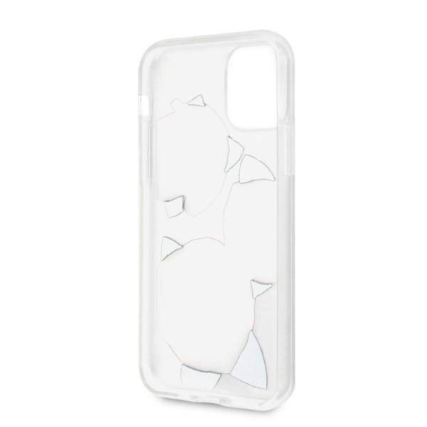 Original Case IPHONE 11 PRO Guess Hardcase Flower Desire Pink & White Rose transparent