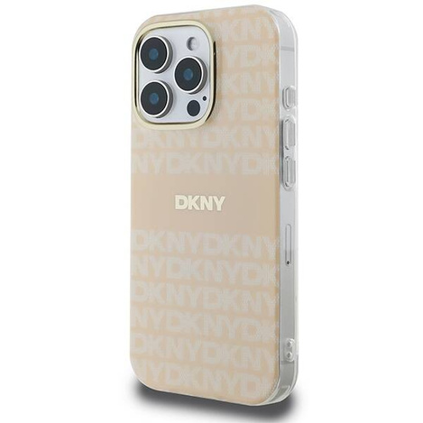 DKNY DKHMP16LHRHSEP iPhone 16 Pro 6.3" różowy/pink hardcase Repeat texture patern & Stripe MagSafe