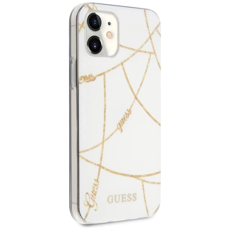 Guess Gold Chain - Etui iPhone 12 Mini (biały)
