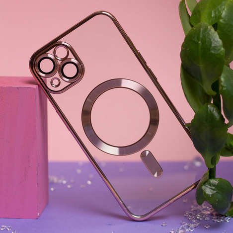 Nakładka Color Chrome Magsafe do iPhone 13 6,1" różowo-złota