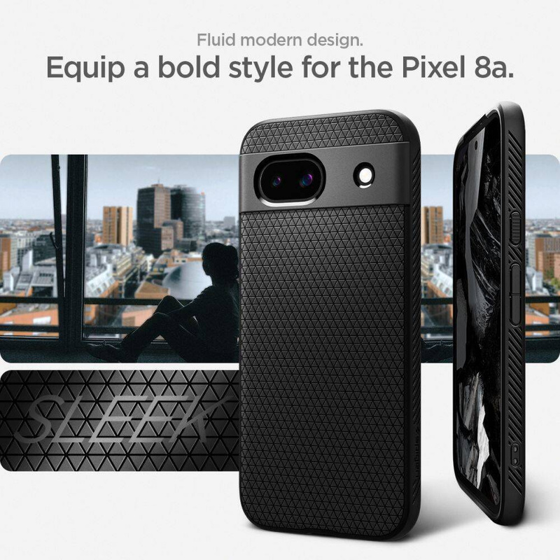 Spigen Liquid Air Hülle für Google Pixel 8A – Mattschwarz