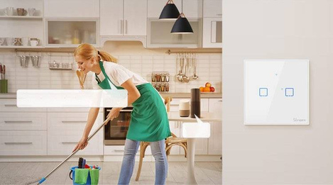 Sonoff T0EU2C-TX two-channel touch Wi-Fi wireless wall smart switches weiß (IM190314010)