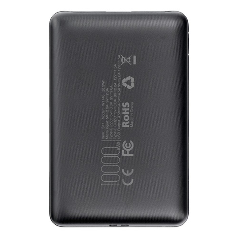 Bateria zewnętrzna (Powerbank) VEGER S11 - 10 000mAh LCD Quick Charge PD 22,5W czarny (W1140)