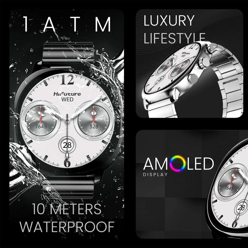 HIFUTURE smartwatch ze stali nierdzewnej ze sztuczną inteligencją AIX (OLED) (CORNING GORILLA GLASS) srebrny