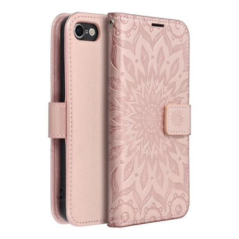 Kabura MEZZO Book do IPHONE 7 / 8 / SE 2020 / SE 2022 mandala złoty róż