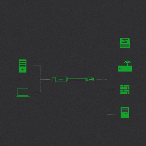 Ugreen kabel konsolowy przejściówka USB - Ethernet RJ45 1,5m czarny (CM204)